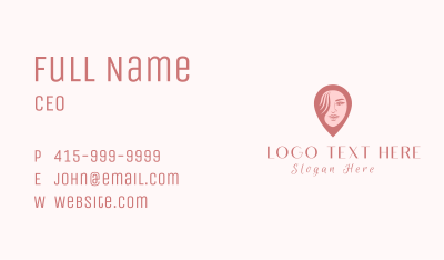 Girl Face Location Pin Business Card Image Preview