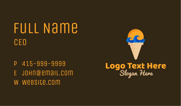 Sea Wave Ice Cream Business Card Design Image Preview