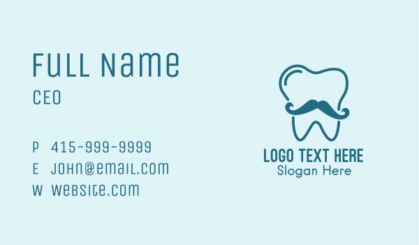 Mustache Dental Clinic  Business Card Design Image Preview