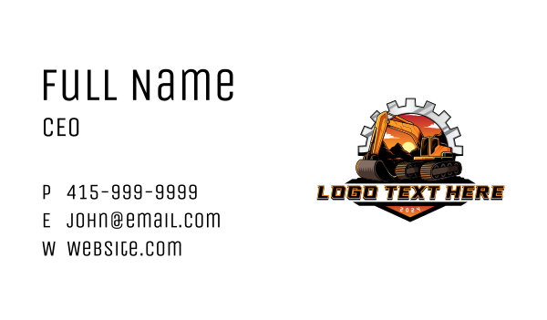Excavator Machinery Mechanic Business Card Design Image Preview