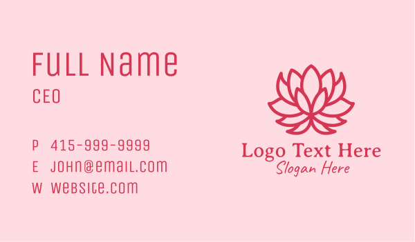 Pink Lotus Flower  Business Card Design Image Preview