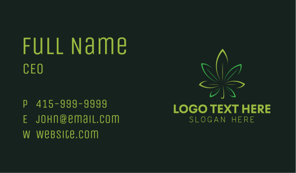 Hemp Weed Leaf  Business Card Design Image Preview