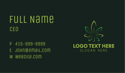Hemp Weed Leaf  Business Card Image Preview