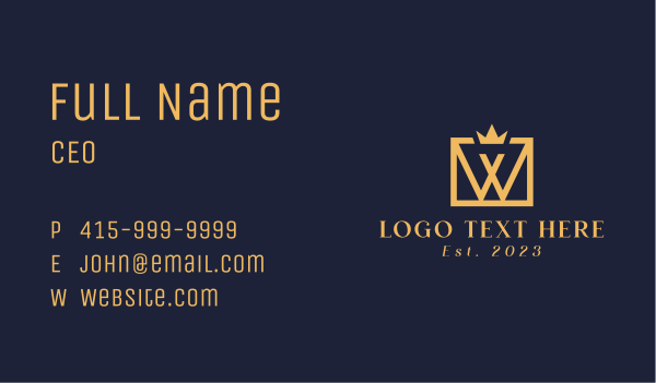 Luxury Jeweler Letter W Business Card Design Image Preview
