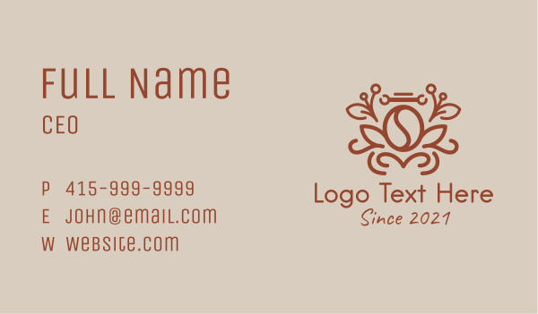 Brown Coffee Plant  Business Card Design Image Preview