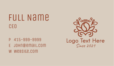 Brown Coffee Plant  Business Card