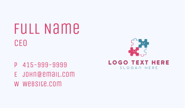 Jigsaw Puzzle Community Business Card Design Image Preview