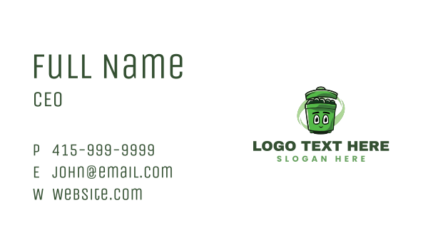 Trash garbage Bin Mascot Business Card Design Image Preview