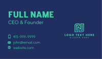 Tech Gamer Letter N  Business Card Image Preview