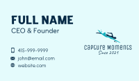 Blue Diver Swimming Business Card Image Preview