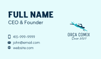 Blue Diver Swimming Business Card Image Preview