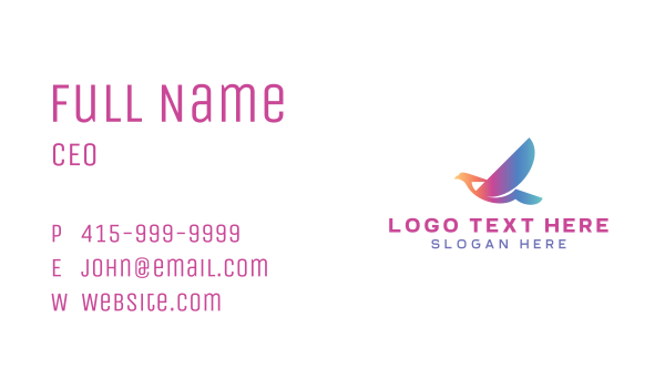 Flying Bird Company Business Card Design Image Preview