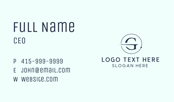 Blue Letter G Business Card Design Image Preview