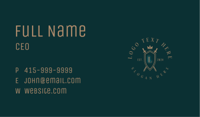 Crown Shield Sword Business Card Image Preview