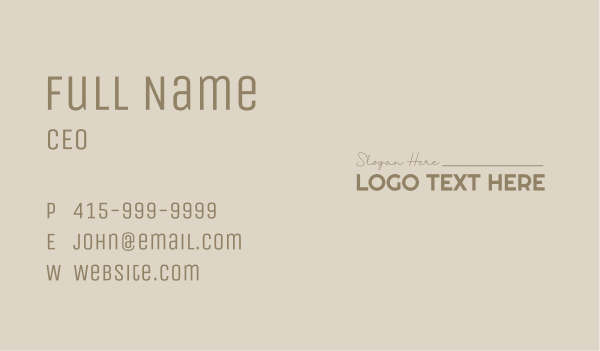 Classic Professional Wordmark Business Card Design Image Preview