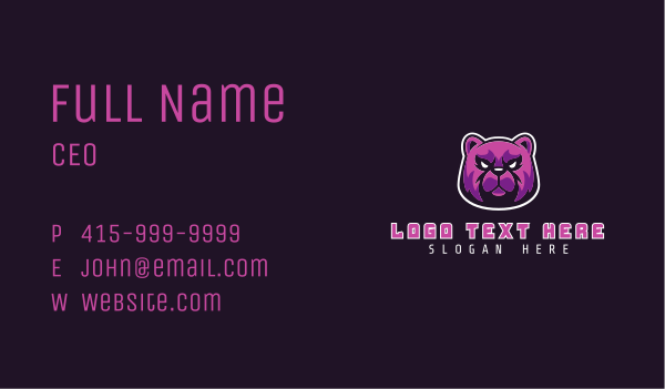 Fierce Bear Gaming Business Card Design Image Preview
