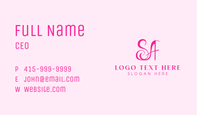 Fashion S & A Monogram Business Card Image Preview