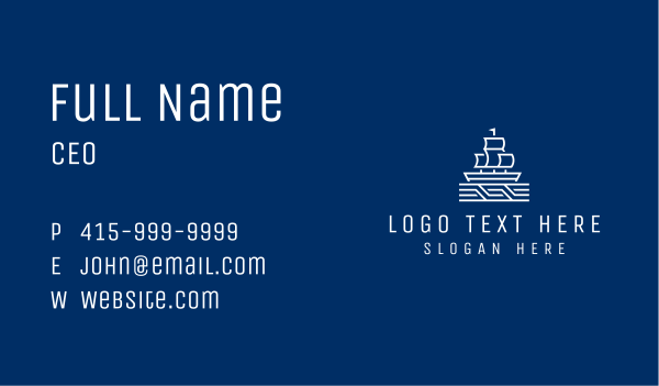 White Ship Boat Business Card Design Image Preview
