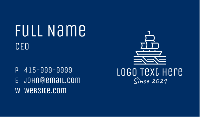 White Ship Boat Business Card