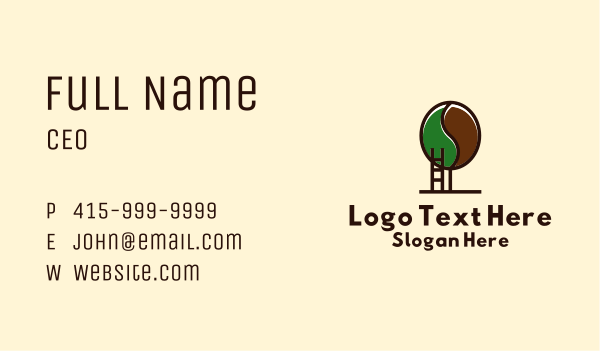 Bean Tree Ladder Business Card Design Image Preview