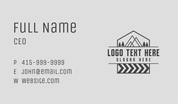 Gray Mountain Hiking Business Card Design Image Preview
