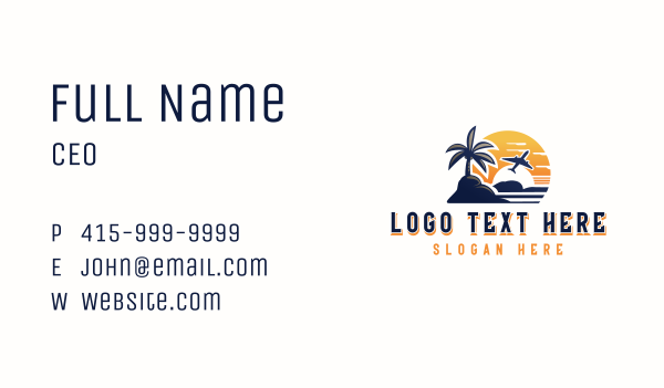 Island Sunset Travel Business Card Design Image Preview