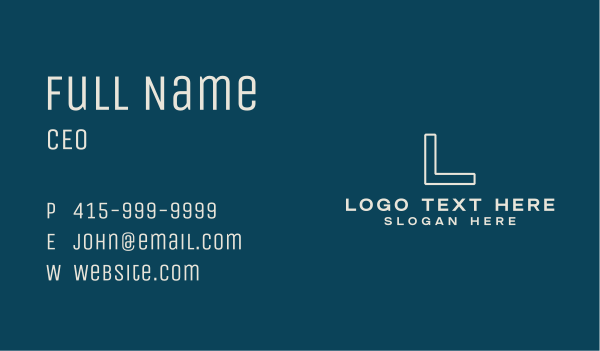 Generic Simple Letter  Business Card Design Image Preview