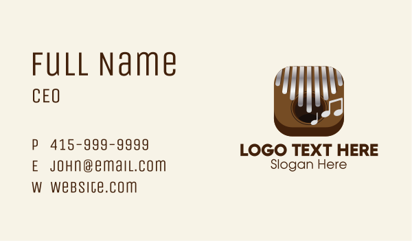 Kalimba Music App  Business Card Design Image Preview