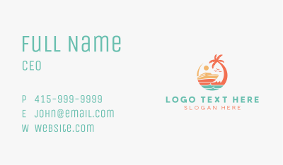 Tropical Beach Summer Tour Business Card Image Preview