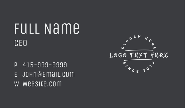 Generic Streetwear Wordmark Business Card Design Image Preview