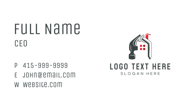 Nail Hammer Housing Business Card Design Image Preview
