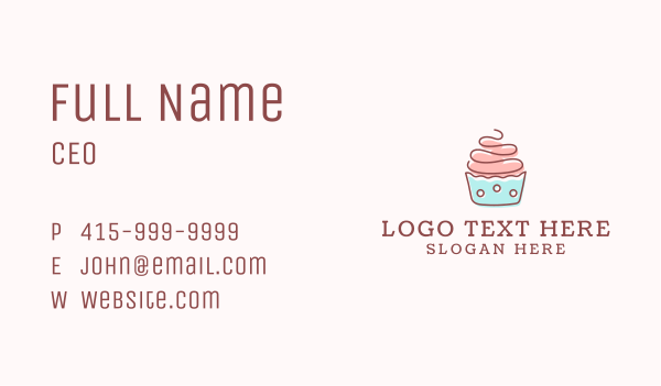 Dainty Cupcake Dessert Business Card Design Image Preview