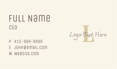 Golden Fashion Lettermark Business Card Image Preview