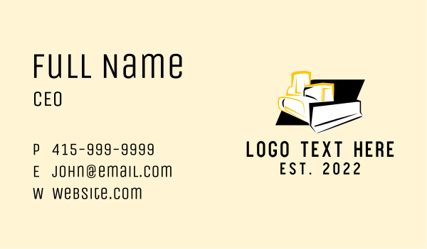 Bulldozer Contractor Machinery Business Card Design Image Preview