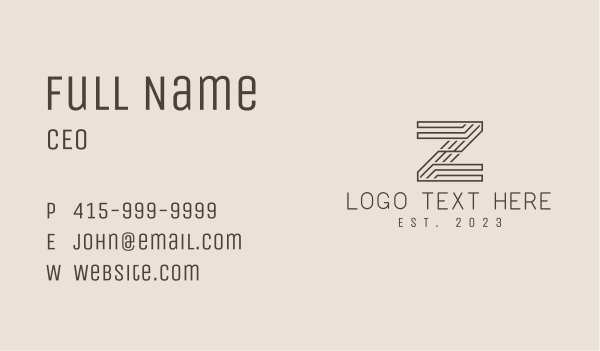 Brown Letter Z Contractor  Business Card Design Image Preview
