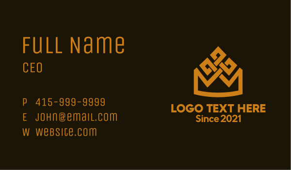 Gold Crown House Business Card Design Image Preview