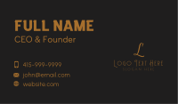 Golden Fashion Lettermark Business Card Image Preview