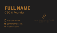 Golden Fashion Lettermark Business Card Image Preview
