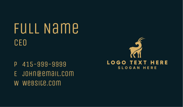 Golden Ram Goat Business Card Design Image Preview