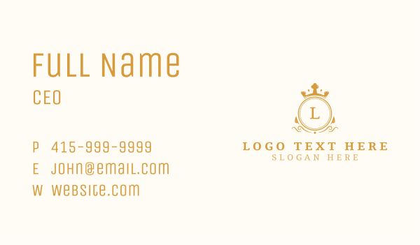 Majestic Crown Lettermark Business Card Design Image Preview