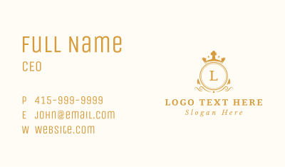 Majestic Crown Lettermark Business Card