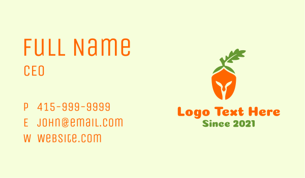 Carrot Spartan Helmet  Business Card Design Image Preview