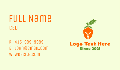 Carrot Spartan Helmet  Business Card Image Preview