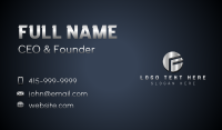 Metallic Business Letter F Business Card Preview