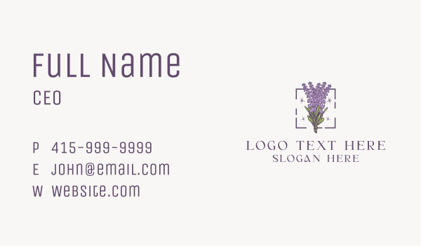 Botanical Lavender Bouquet Business Card Design Image Preview