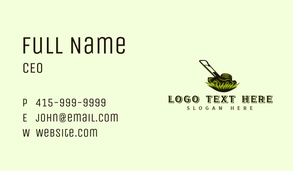 Grass Lawn Mower Business Card Design Image Preview