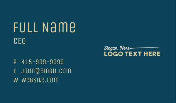 Retro Classic Wordmark Business Card Design Image Preview