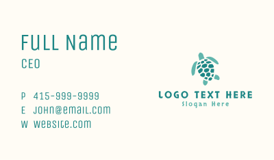 Green Turtle Animal Business Card Image Preview