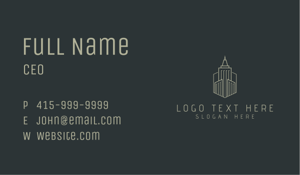 Tower Building Realtor Business Card Design Image Preview