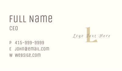 Elegant Fashion Designer Lettermark Business Card Image Preview